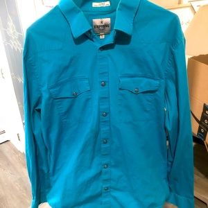 Express Men's Blue Casual Button Down Shirt